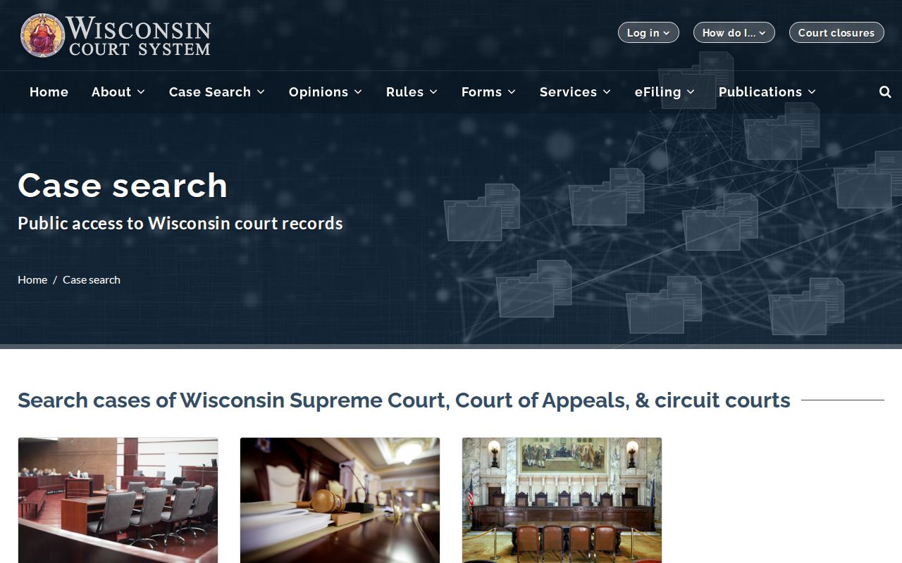 Wisconsin criminal court case search gateway