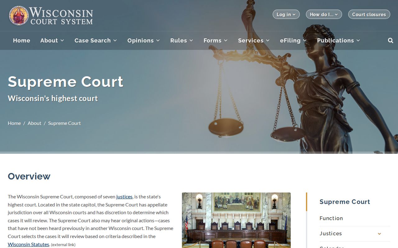 Wisconsin criminal court records Supreme Court overview