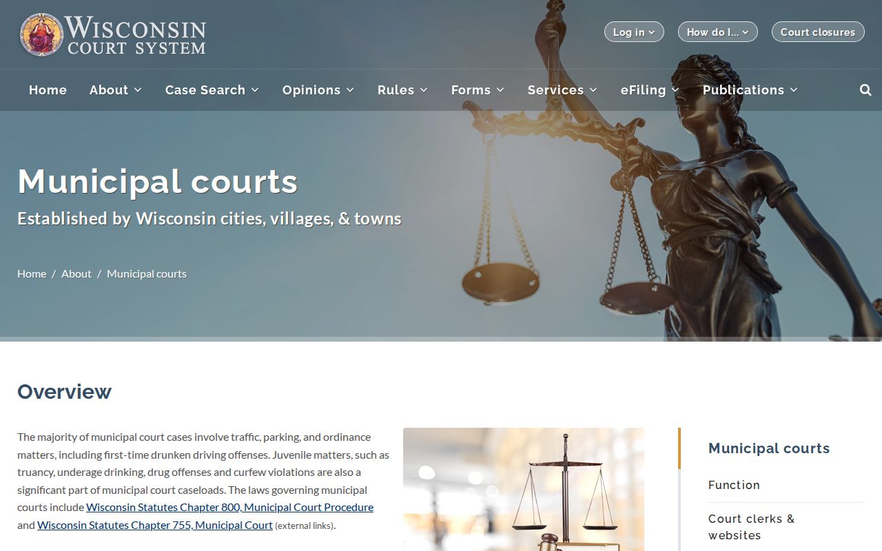 Wisconsin criminal court records municipal court overview