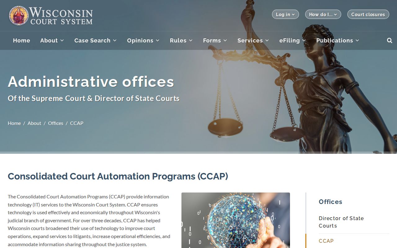 Wisconsin criminal history CCAP court system information
